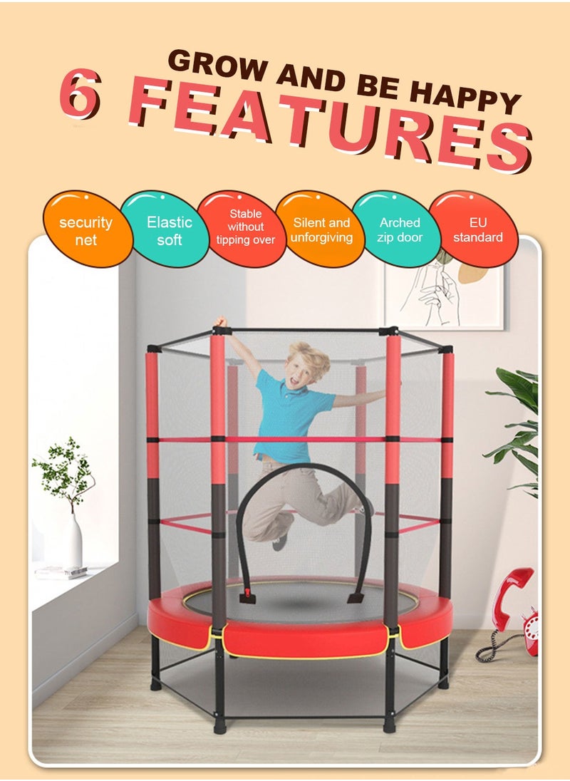 Trampoline for Kids Indoor & Outdoor Small Toddler Trampoline with Basketball Hoop, Safety Enclosure, Trampoline with Net Baby Trampoline Toys