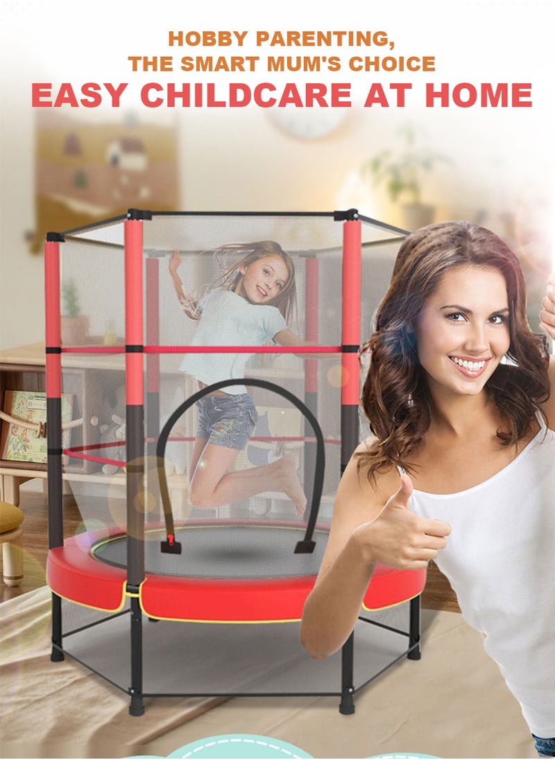 Trampoline for Kids Indoor & Outdoor Small Toddler Trampoline with Basketball Hoop, Safety Enclosure, Trampoline with Net Baby Trampoline Toys