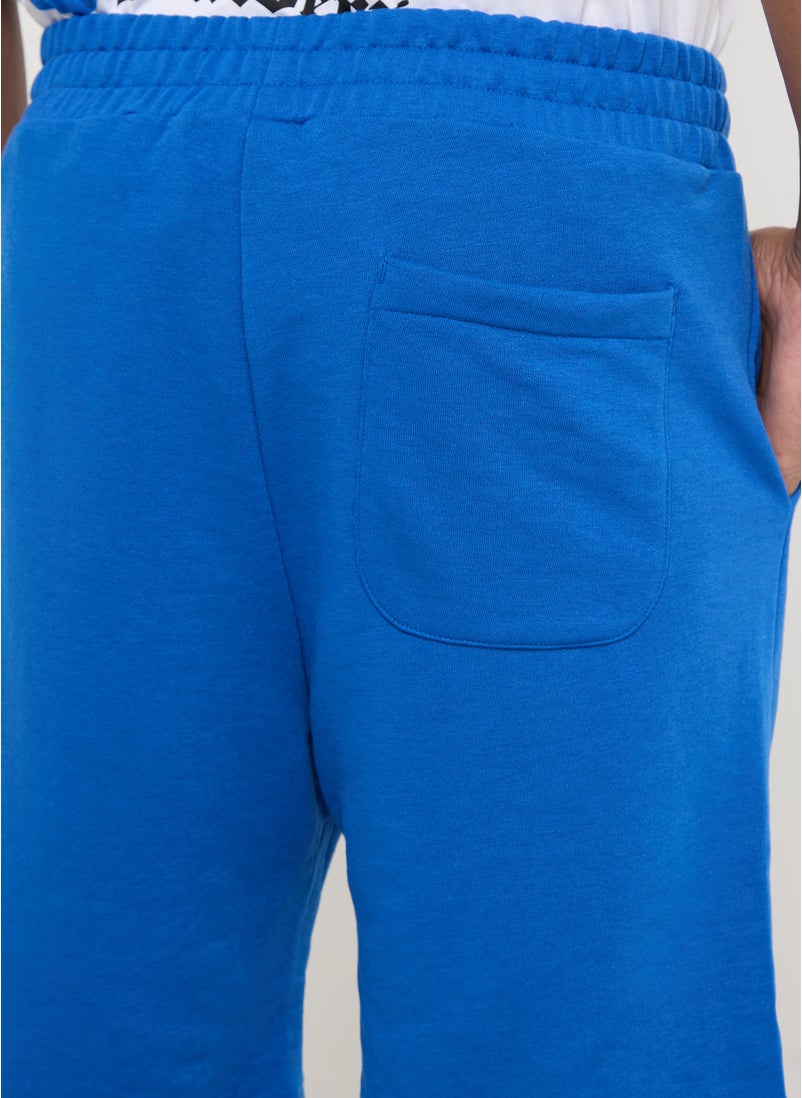 Text Print Drawstring Shorts