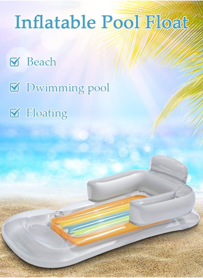 Pool Floats, Pool Lounger with Head Pillow, Lake Raft, Large Luxury Inflatable Swimming Pool Floating Ball, Portable Water Hammock, Recliner, Beach Floaty Party Toys for Kids Adults