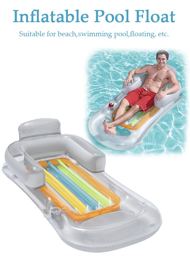 Pool Floats, Pool Lounger with Head Pillow, Lake Raft, Large Luxury Inflatable Swimming Pool Floating Ball, Portable Water Hammock, Recliner, Beach Floaty Party Toys for Kids Adults