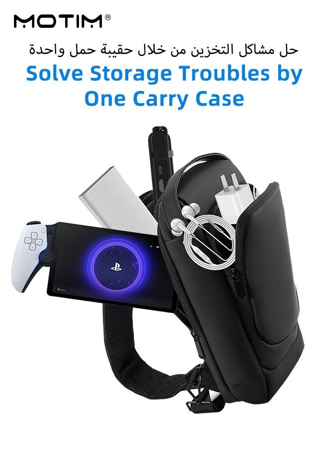 Carrying Case for Steam Deck & Accessories, Portable Steam Deck Travel Storage Bag, Crossbody Bag with Pockets, Waterproof and Shockproof for Protector Case, Large Capacity