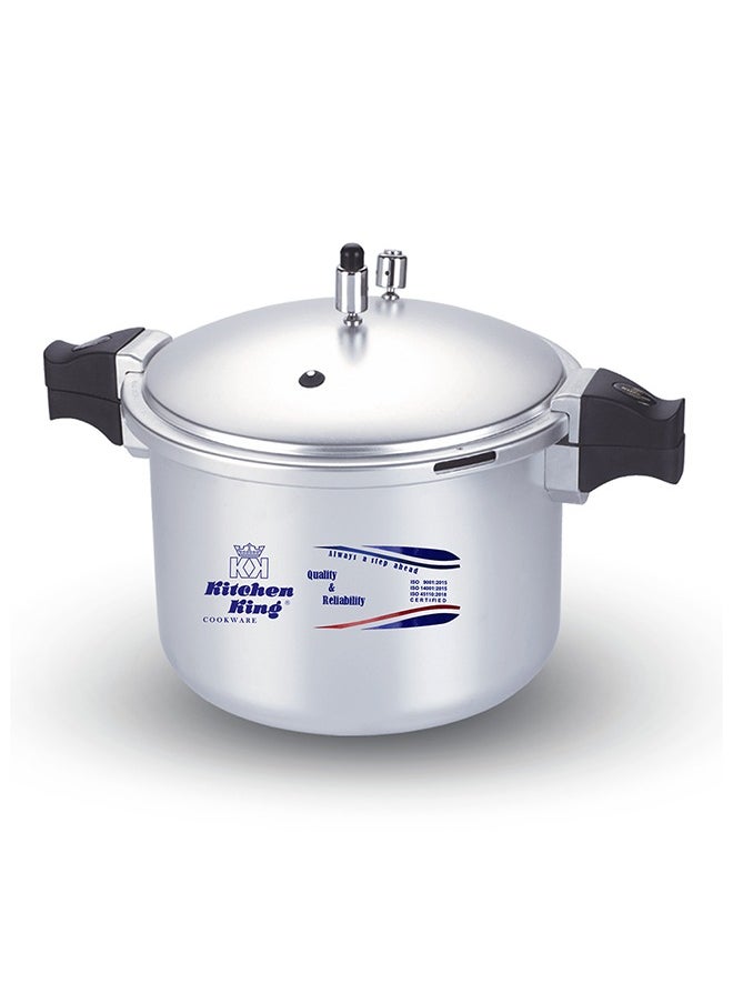 7Liters Kitchen King Blaze 7L Premium Pressure Cooker – Anodized Aluminium, High-Pressure Cooking, GRS Safety, Pressure Indicator, Extra Gas Kit, Multipurpose Use, Heavy Base, Easy Open Handle Silver