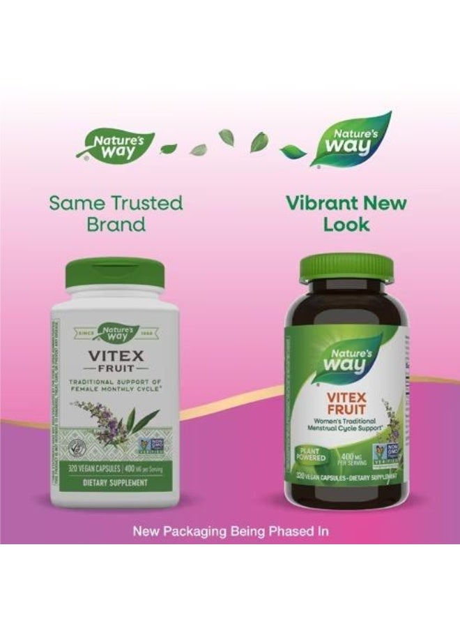 Vitex Fruit 400 Mg 320 Vegan Capsules Packaging May Vary
