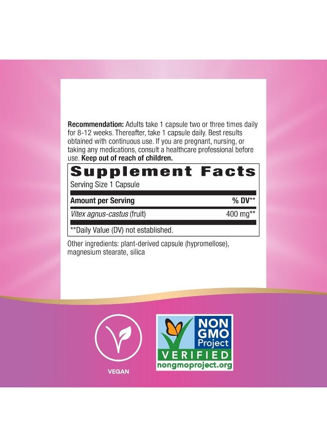 Vitex Fruit 400 Mg 320 Vegan Capsules Packaging May Vary