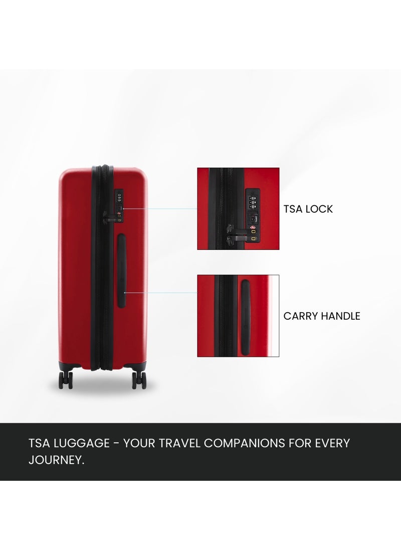 National Geographic Cruise 100% PC Hardshell Suitcase Set, Durable Lightweight  TSA Combination Lock Travel Luggage, 4 Quite Spinner Wheel, 3pcs Trolley Bag (20+24+28 Inch) Burgundy.