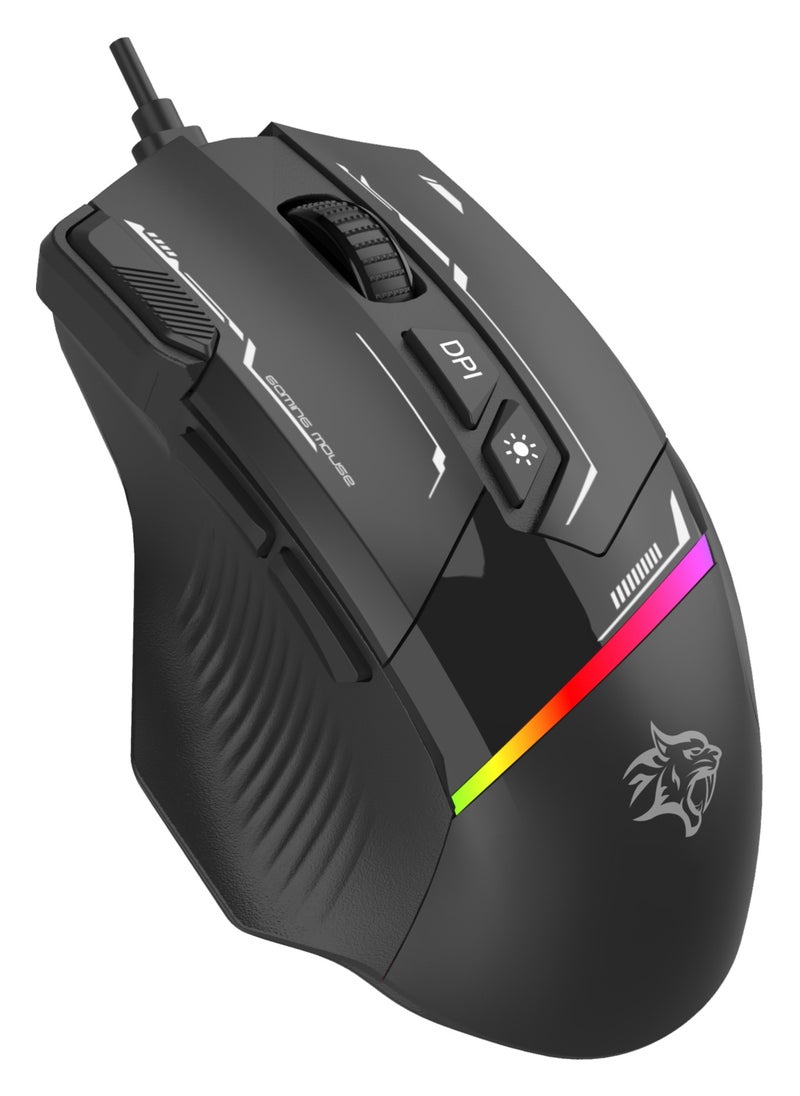 4 in 1 Gaming Kit with Keyboard / Head phone / Mouse and Mouse Pad / Windows and Linux Compatibility / 13 RGB Light Mode / Gaming Combo Set- Black