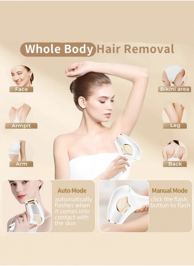 Laser Hair Removal IPL Permanent Home Hair Removal Device for Facial Peach Fuzz, Underarms, Bikini Line and Legs