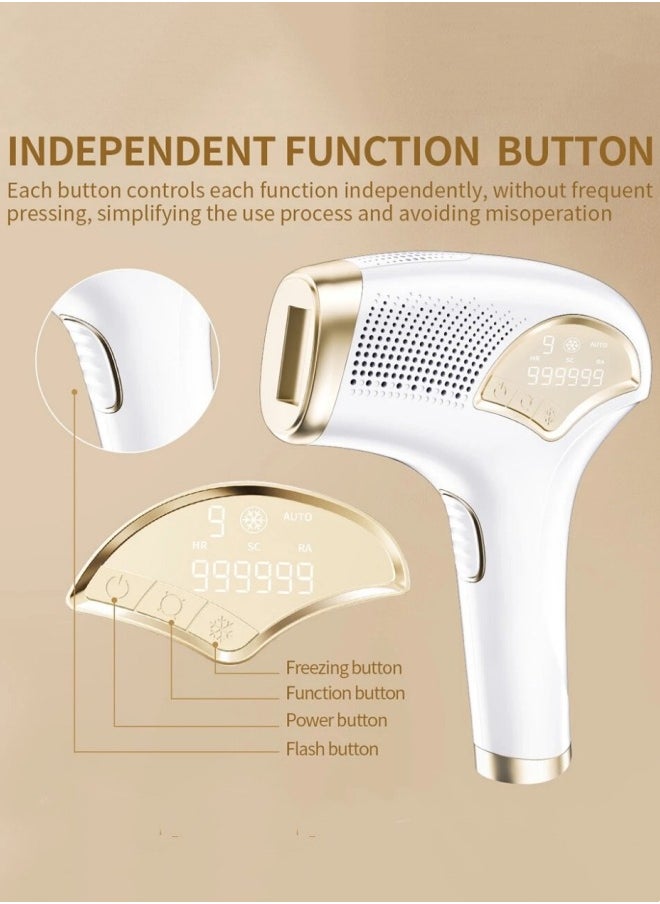 Laser Hair Removal IPL Permanent Home Hair Removal Device for Facial Peach Fuzz, Underarms, Bikini Line and Legs