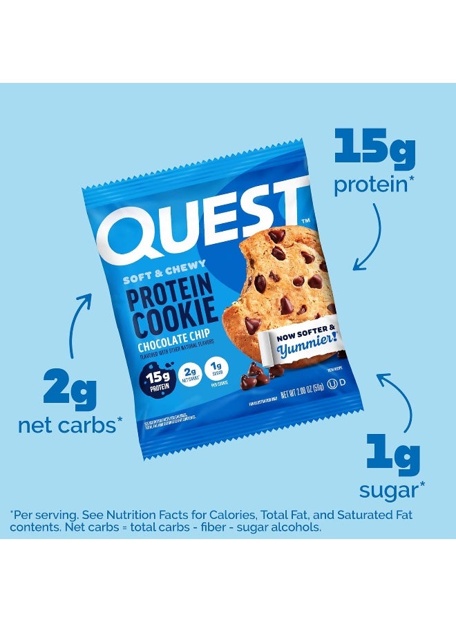 Protein Cookie, Chocolate Chip, 12 Cookies, 2.08 oz (59 g) Each