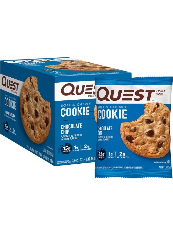 Protein Cookie, Chocolate Chip, 12 Cookies, 2.08 oz (59 g) Each