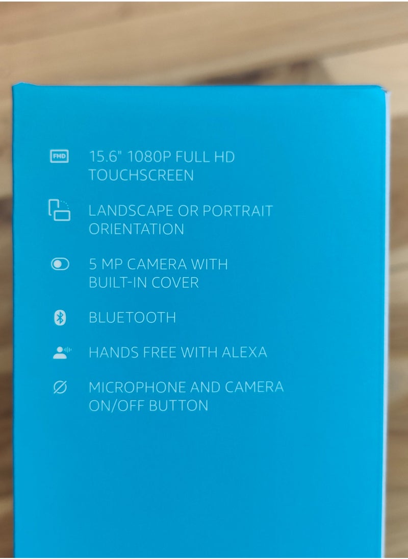 Echo Show 15 with Alexa 15.6-inch HD Touch Display Wireless Wi-Fi and Bluetooth Connectivity Built-in Microphone Dual 1.6-inch Full-Range Speakers 5MP Camera Wall Mount Latest Version - Black