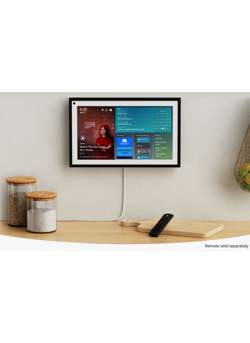 Echo Show 15 with Alexa 15.6-inch HD Touch Display Wireless Wi-Fi and Bluetooth Connectivity Built-in Microphone Dual 1.6-inch Full-Range Speakers 5MP Camera Wall Mount Latest Version - Black