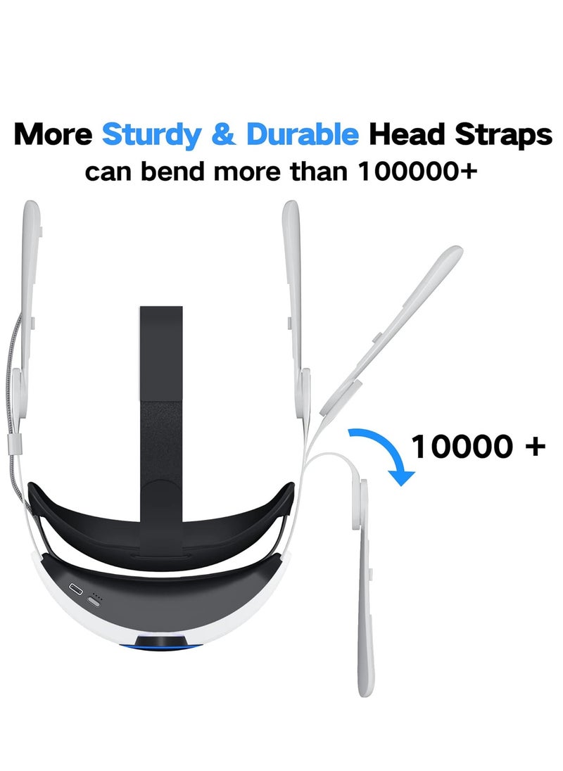 Head Strap with 10000mAh Battery for Oculus/Meta Quest 3, Adjustable Headband Bracket with RGB Light, Extend 2-4 Hours Playtime & Pressure Reduction VR Accessory