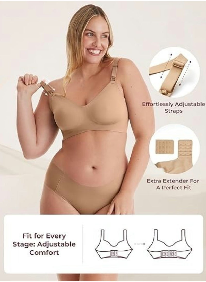Nursing Bras for Breastfeeding, Seamless Ultra Comfort Maternity Bra, Natural Shape, Pregnancy Sleep Bralette