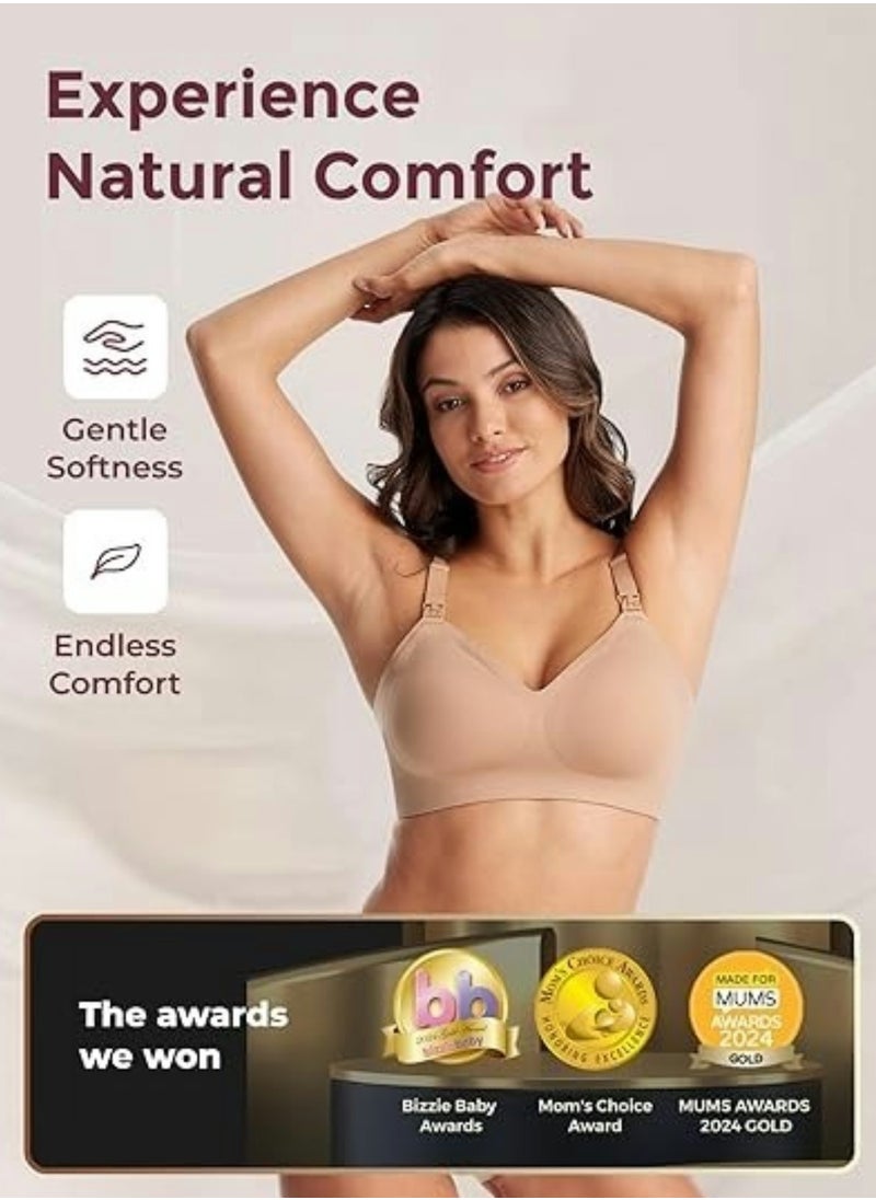 Nursing Bras for Breastfeeding, Seamless Ultra Comfort Maternity Bra, Natural Shape, Pregnancy Sleep Bralette