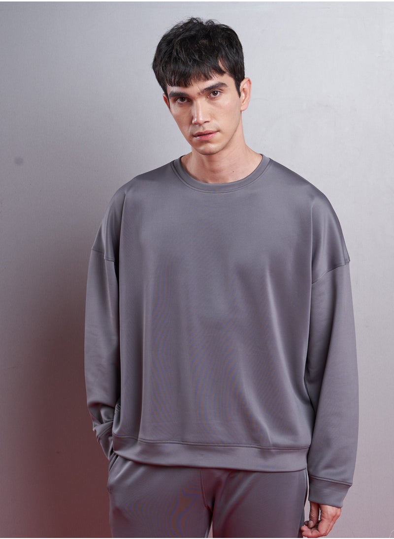 Men's Oversized Full Sleeve T-shirt Spanish Grey