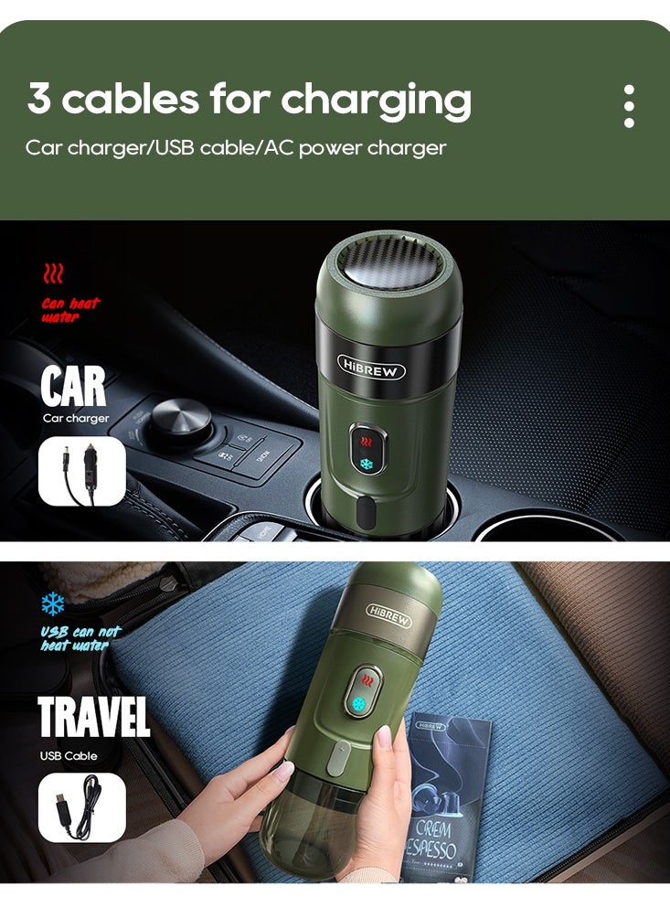 HiBREW Wireless Electric Portable Espresso Coffee Machine for Car & Home Camping Coffee Maker Fit Nespresso Dolce Capsule Powder