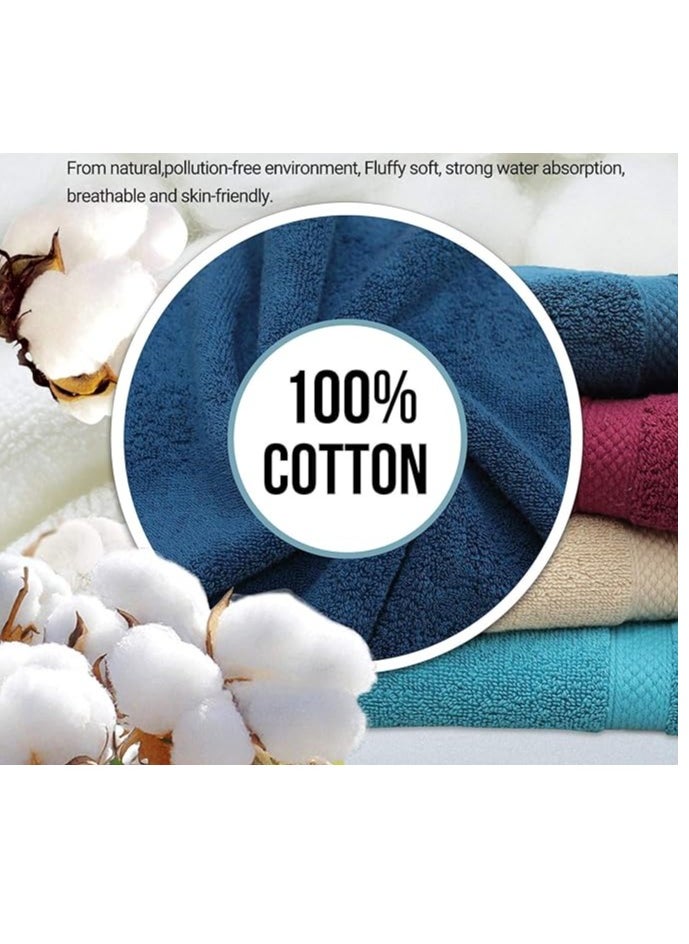 Towel Set Luxury Hotel Quality 600 GSM Genuine Combed Cotton, Super Soft & Absorbent Family Bath Towels 6 Piece Set -  2 Bath Towels, 2 Hand Towels, 2 Washcloths - Bordeaux
