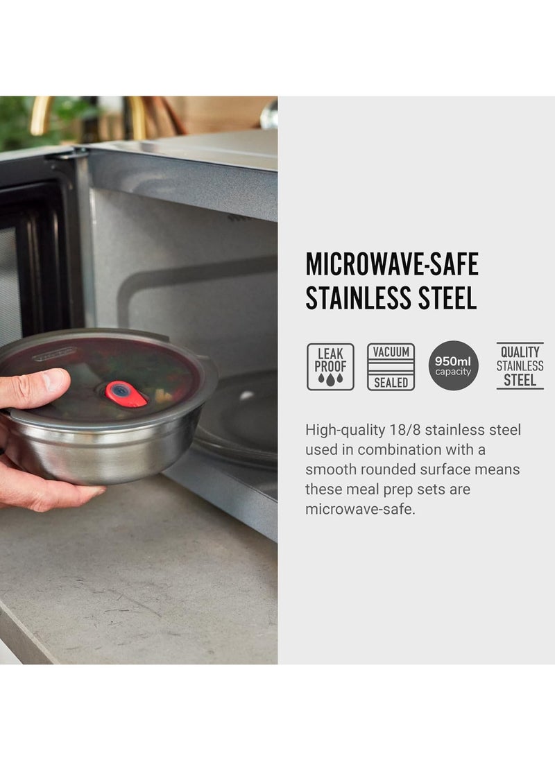Microwave Safe Stainless Steel Food Bowl 950ml