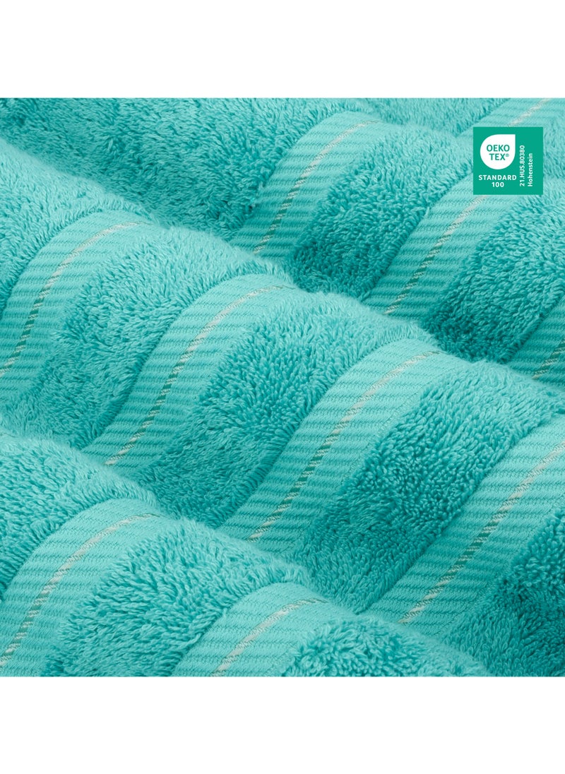Towel Set Luxury Hotel Quality 600 GSM Genuine Combed Cotton, Super Soft & Absorbent Family Bath Towels 6 Piece Set -  2 Bath Towels, 2 Hand Towels, 2 Washcloths - Turquoise Blue