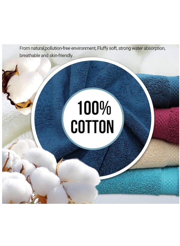 Towel Set Luxury Hotel Quality 600 GSM Genuine Combed Cotton, Super Soft & Absorbent Family Bath Towels 6 Piece Set -  2 Bath Towels, 2 Hand Towels, 2 Washcloths - Turquoise Blue