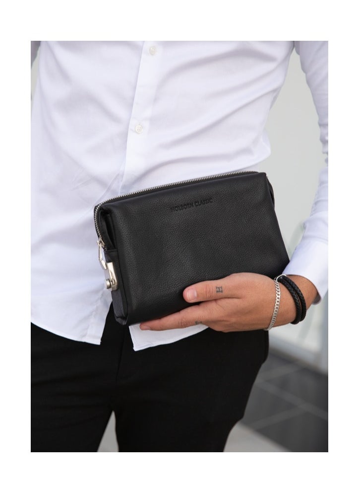 Men's Carryall Pouch - Genuine Cowhide Leather