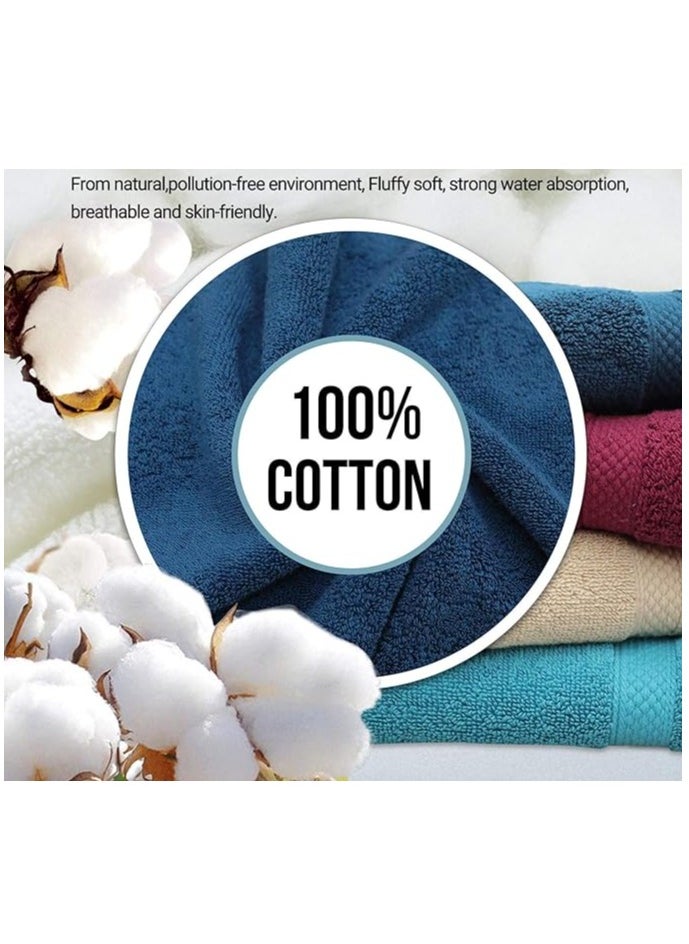 Towel Set Luxury Hotel Quality 600 GSM Genuine Combed Cotton, Super Soft & Absorbent Family Bath Towels 6 Piece Set -  2 Bath Towels, 2 Hand Towels, 2 Washcloths - Sky Blue