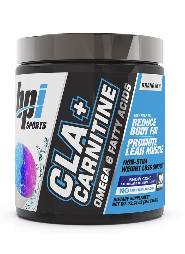 BPI Sports CLA + Carnitine 350g Snow Cone Flavor 50 Serving