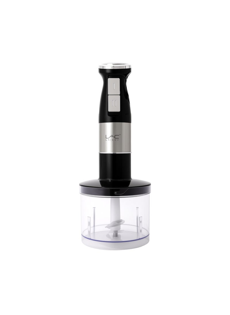 Hand Blender, 4 in 1 Blender, Hand Blender Electric 800W 2-Speed and Turbo Mode, Immersion Blender with 500ml Food Chopper, 600ml Container, Milk Frother, Egg Whisk, for Smoothie Sauces Food Soups