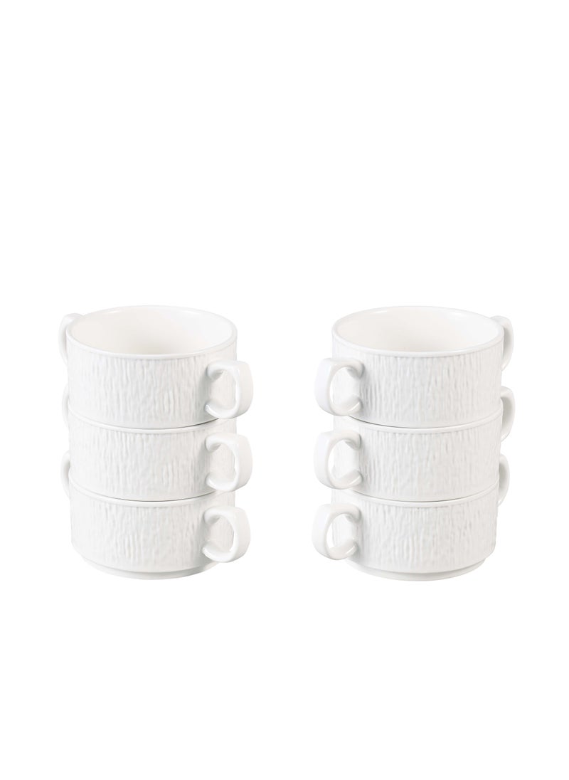 Shallow Amaya 16 Piece Soup Set with Gold Stand - Sophisticated Piece of White Porcelain Dinnerware for a Sumptuous Meal, Soup Bowls