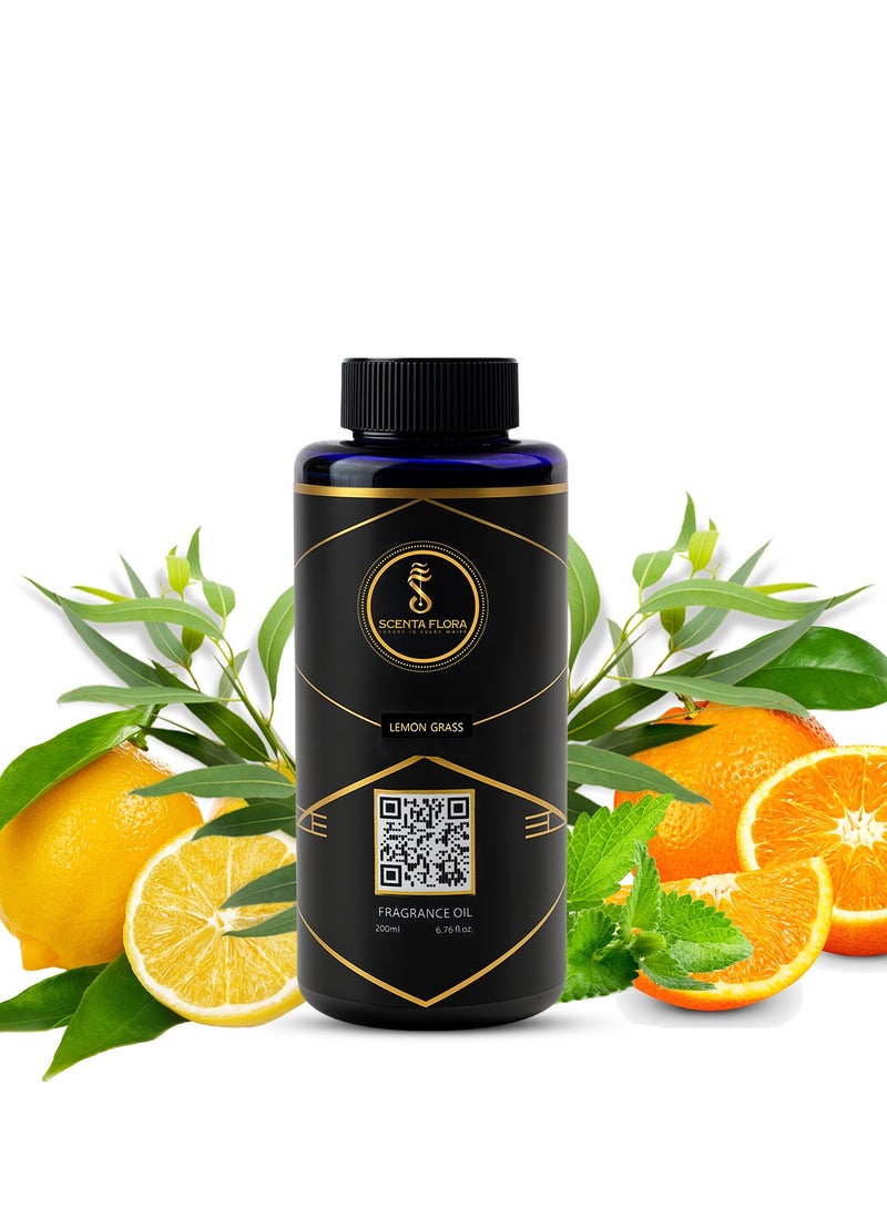 Lemon Grass - Diffuser Aroma Oil - Soothing, Healing, and Relaxing Fragrance for Scent Diffusers - Aromatherapy (200 ml)