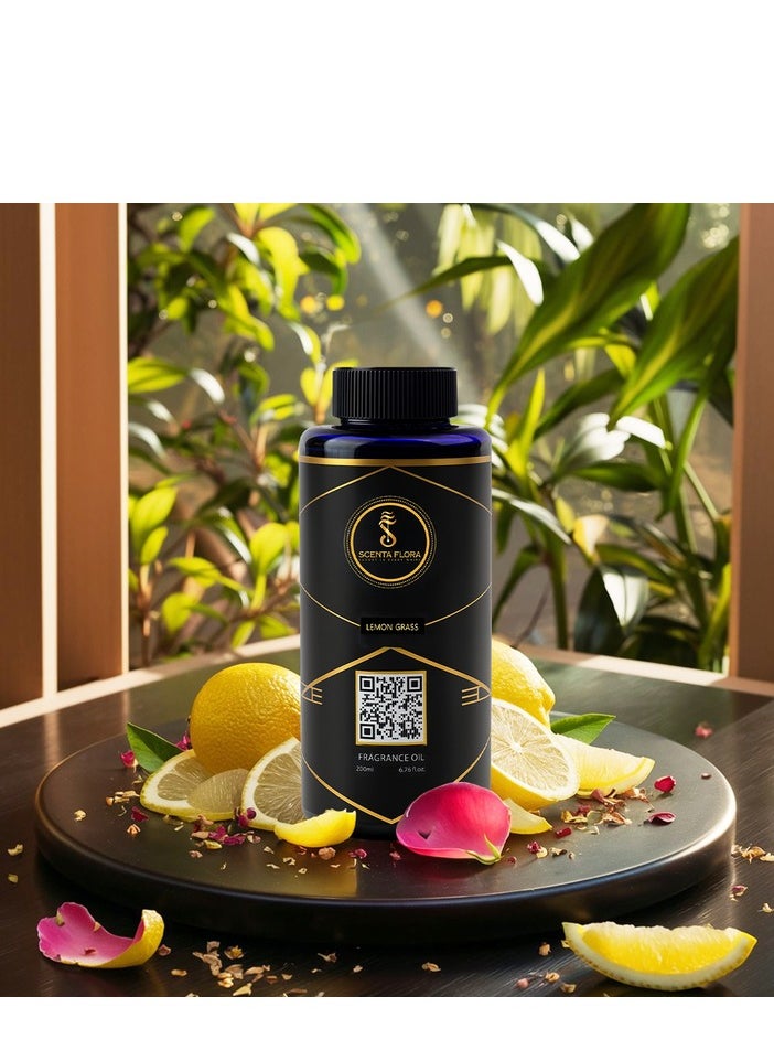 Lemon Grass - Diffuser Aroma Oil - Soothing, Healing, and Relaxing Fragrance for Scent Diffusers - Aromatherapy (200 ml)