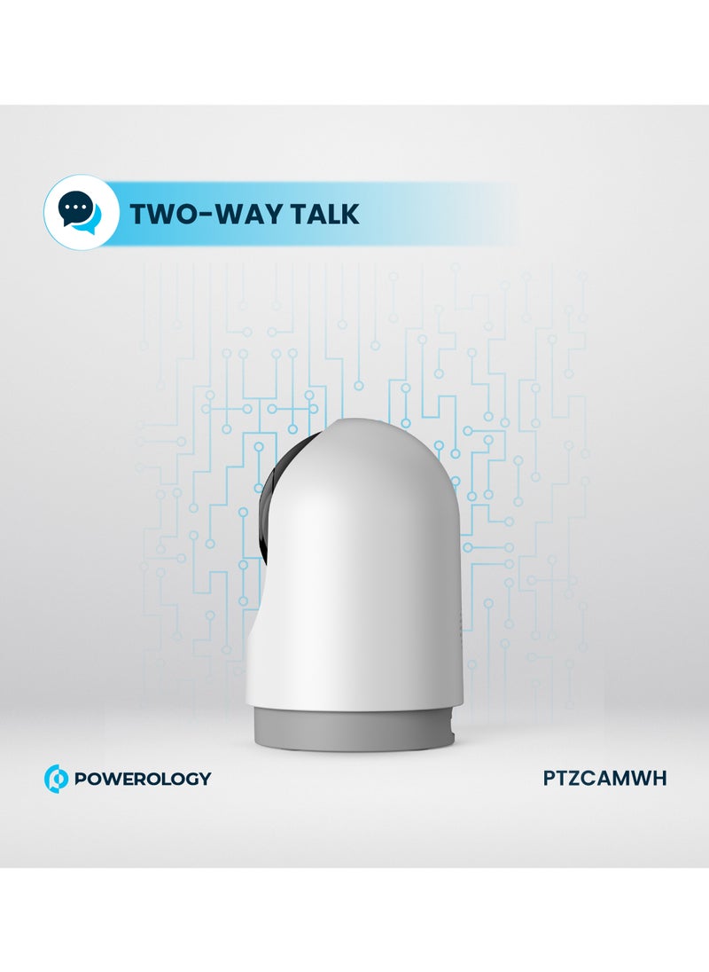 BT Indoor PTZ Smart Camera/2304x1296pixels Resolution/ 3MP/ Motion Sensor/ Night Vision/ 100° Field of Vision/ Echo Cancellation Audio/ Two Way Audio/ 2.4GHz Wi-fi - White
