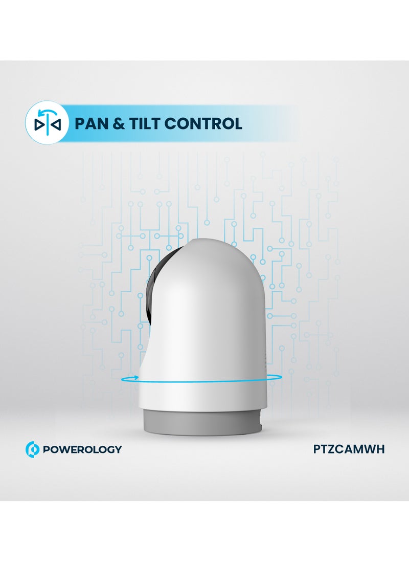 BT Indoor PTZ Smart Camera/2304x1296pixels Resolution/ 3MP/ Motion Sensor/ Night Vision/ 100° Field of Vision/ Echo Cancellation Audio/ Two Way Audio/ 2.4GHz Wi-fi - White