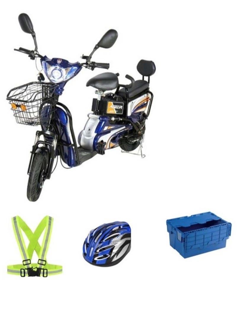 Electric Grocery Bike 14 Size Tyre Blue