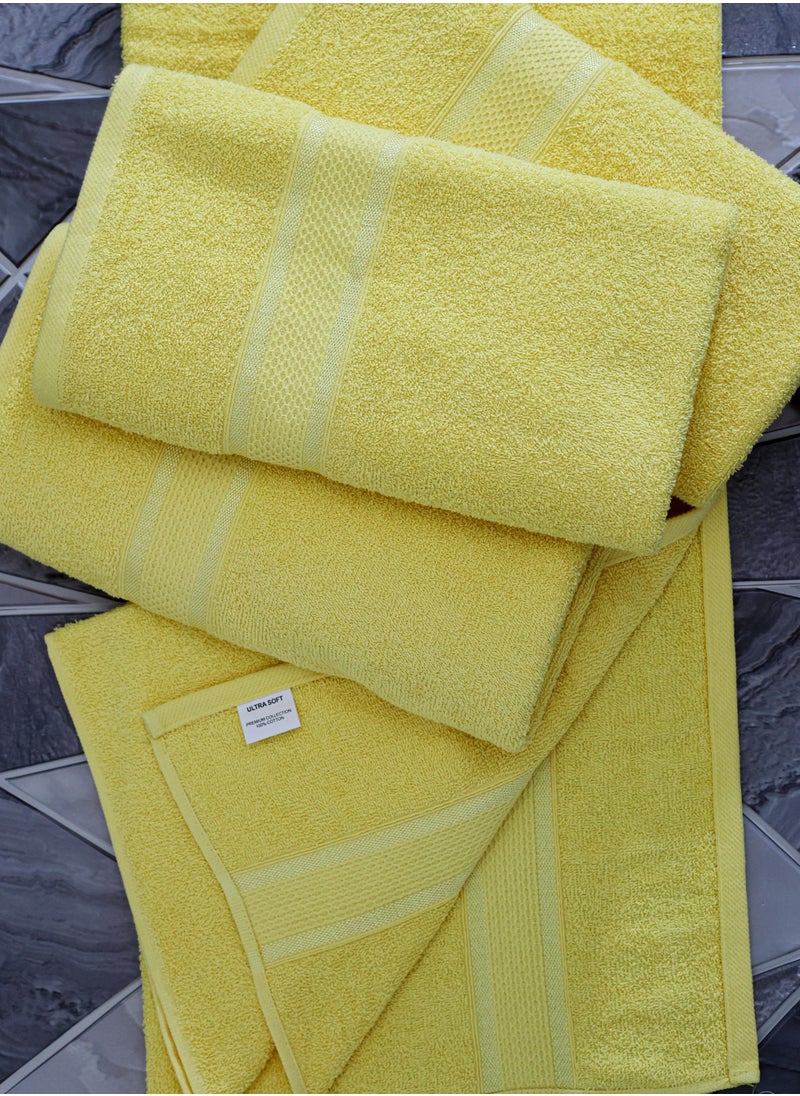 Pack of 4 Bath Towel Ultra Soft 70 x 140 Cm, 100% Cotton 430GSM Terry