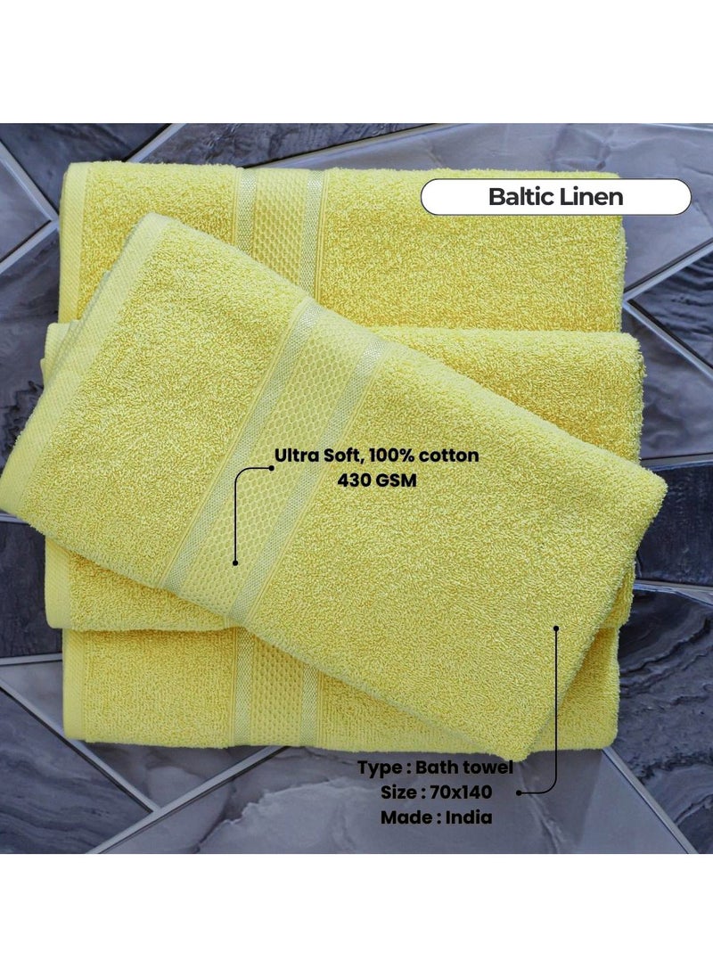 Pack of 4 Bath Towel Ultra Soft 70 x 140 Cm, 100% Cotton 430GSM Terry
