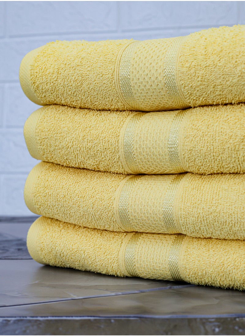 Pack of 4 Bath Towel Ultra Soft 70 x 140 Cm, 100% Cotton 430GSM Terry