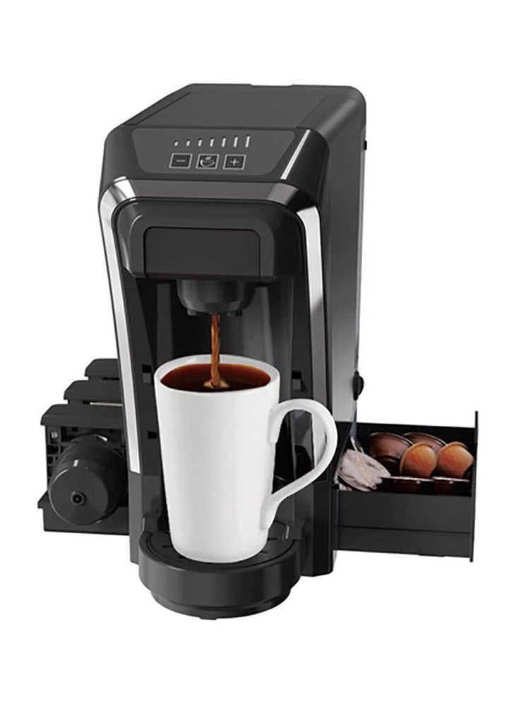 Multifunctional Capsule Coffee Machine with Capsule Storage / 800ML Kettle /  Built-In Safeguards / Keep-Warm / Capsule and Powder and Tea Leaves Coffee Maker  - Black