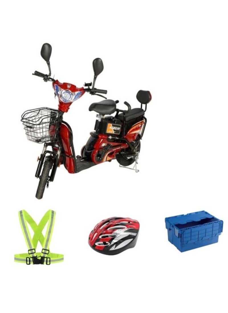 Electric Grocery Bike 14 size Tyre Red