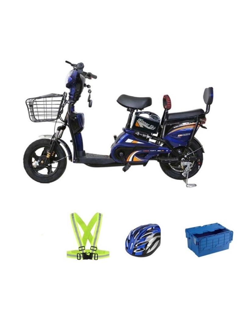 Electric Grocery Bike 16 Size Tyre Blue