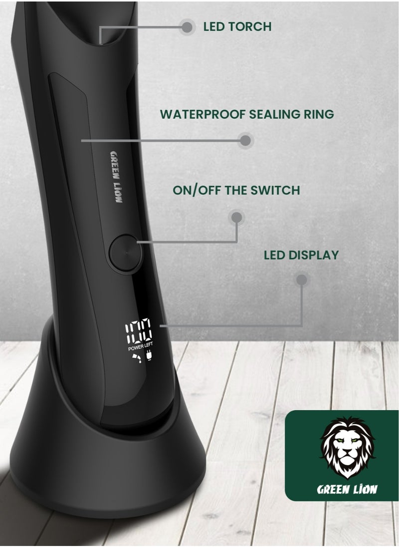 Sensitive Area Trimmer with 90 Min Runtime with 2 Hours Charging, 650mAh Battery, Type C Charging Port, IPX5 Waterproof, LED Display & Torch - Black