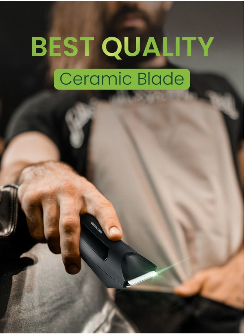 Sensitive Area Trimmer with 90 Min Runtime with 2 Hours Charging, 650mAh Battery, Type C Charging Port, IPX5 Waterproof, LED Display & Torch - Black