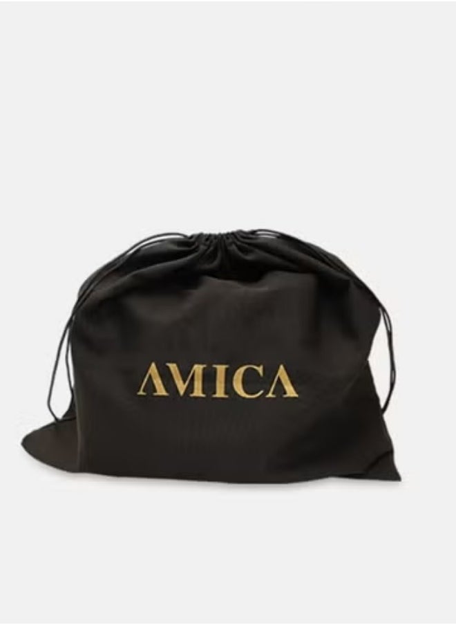 Dulce Tote Bag with Metal Chain Straps - Black