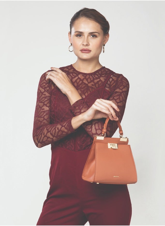 Zoe Mini Crossbody Bag for Women- Tan Brown