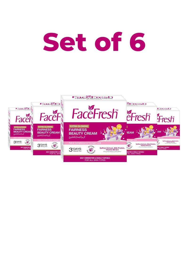 Set of 6 Fairness Cream  - Increases Skin Firmness, Reduces Acne, Blemishes & Dark Spots - For All Skin Types 23g