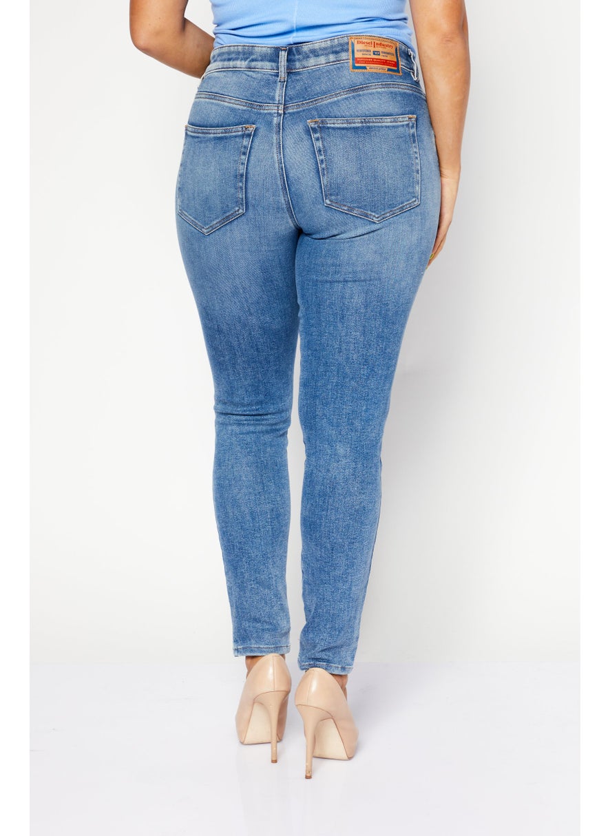 Women Regular Fit Washed Stretchable Denim Jeans, Blue