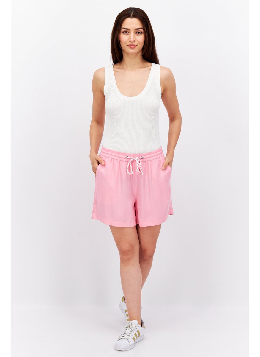 Women Plain Basic Shorts, Pink