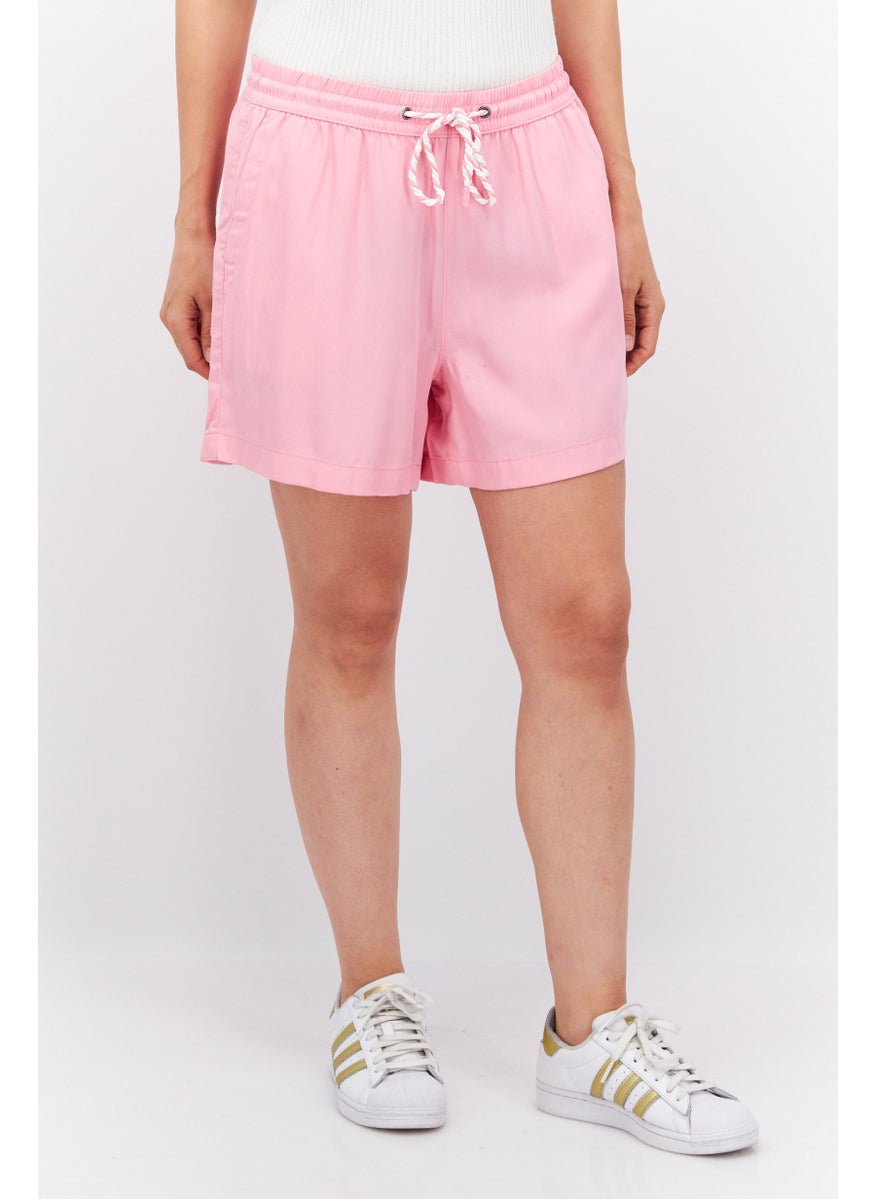 Women Plain Basic Shorts, Pink